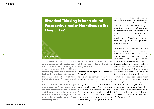 Historical Thinking in Intercultural Perspective: Iranian Narratives on the Mongol Era