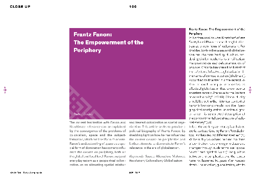 Frantz Fanon: The Empowerment of the Periphery