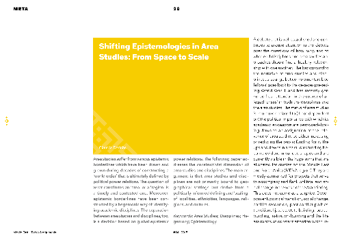 Shifting Epistemologies in Area Studies: From Space to Scale