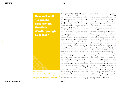Hassan Rachik "Le proche et le lointain: Un siècle d'anthropologie au Maroc"