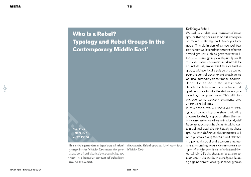 Who Is a Rebel? Typology and Rebel Groups in the Contemporary Middle East