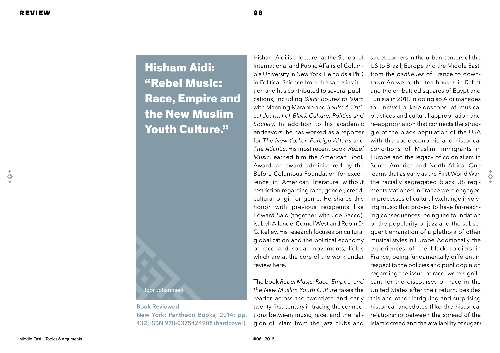 Hisham Aidi: “Rebel Music: Race, Empire and the New Muslim Youth Culture.”