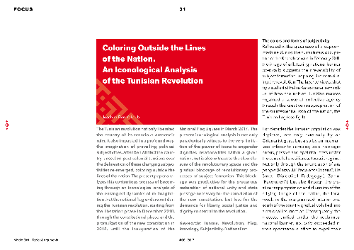 Coloring Outside the Lines of the Nation.  An Iconological Analysis of the Tunisian Revolution