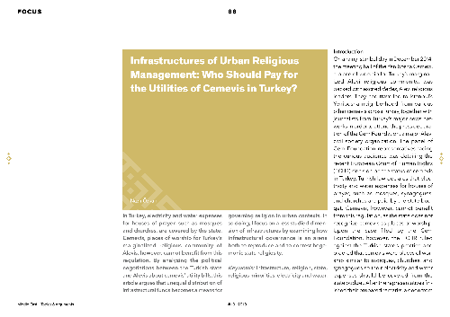 Infrastructures of Urban Religious Management: Who Should Pay for the Utilities of Cemevis in Turkey?