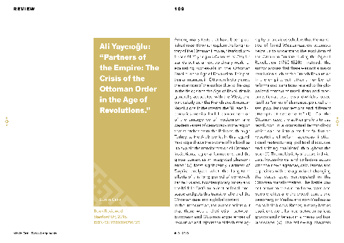Ali Yacıoğlu: "Partners of the Empire: The Crisis of the Ottoman Order in the Age of Revolutions"