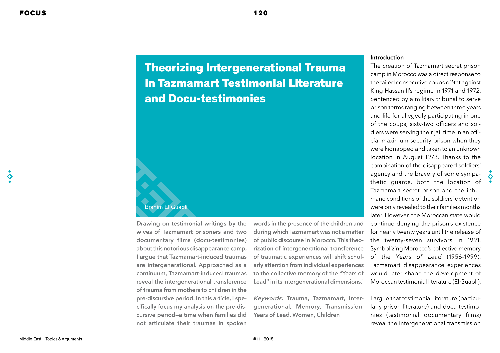 Theorizing Intergenerational Trauma in Tazmamart Testimonial Literature and  Docu-testimonies