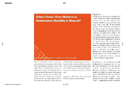 Urban Oman: From Modern to Postmodern Mobility in Muscat?