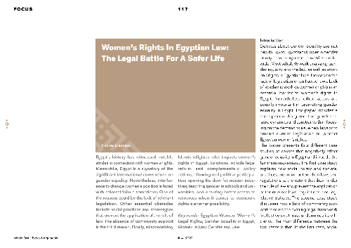 Women’s Rights In Egyptian Law:  The Legal Battle For A Safer Life