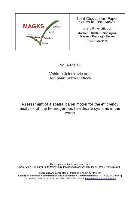 Assessment of a spatial panel model for the efficiency analysis of the heterogonous healthcare systems in the world