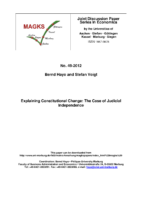 Explaining Constitutional Change: The Case of Judicial Independence