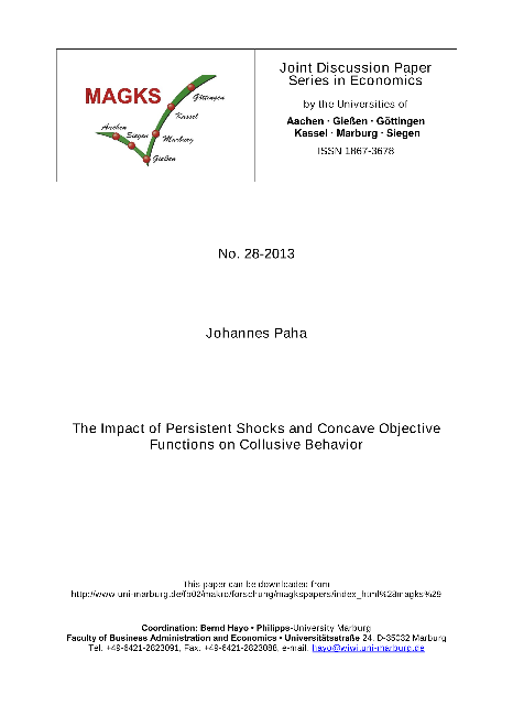 The Impact of Persistent Shocks and Concave Objective Functions on Collusive Behavior