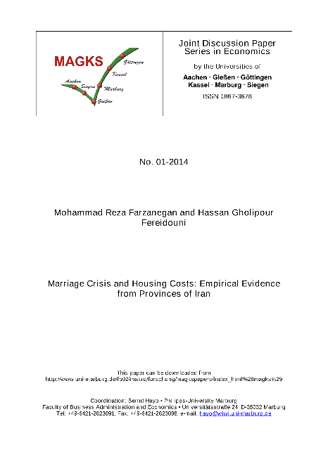 Marriage Crisis and Housing Costs: Empirical Evidence from Provinces of Iran
