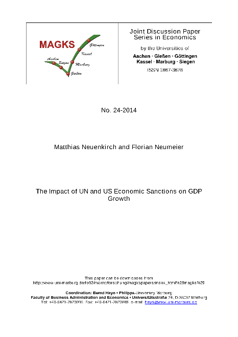 The Impact of UN and US Economic Sanctions on GDP Growth