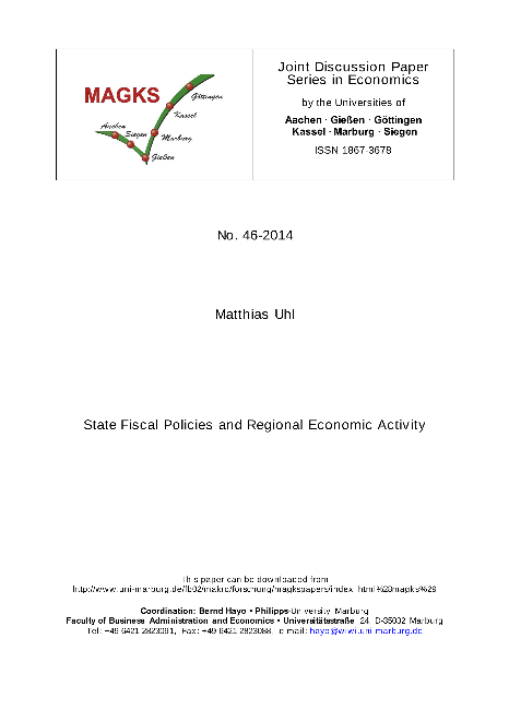 State Fiscal Policies and Regional Economic Activity