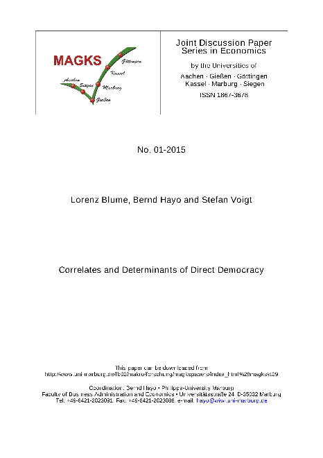 Correlates and Determinants of Direct Democracy