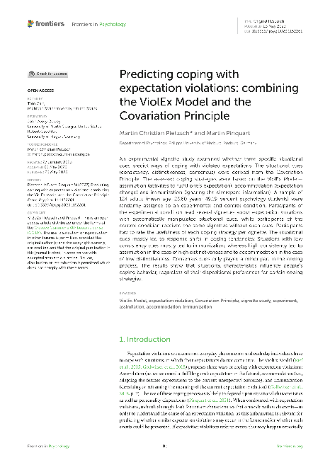 Predicting coping with expectation violations: combining the ViolEx Model and the Covariation Principle