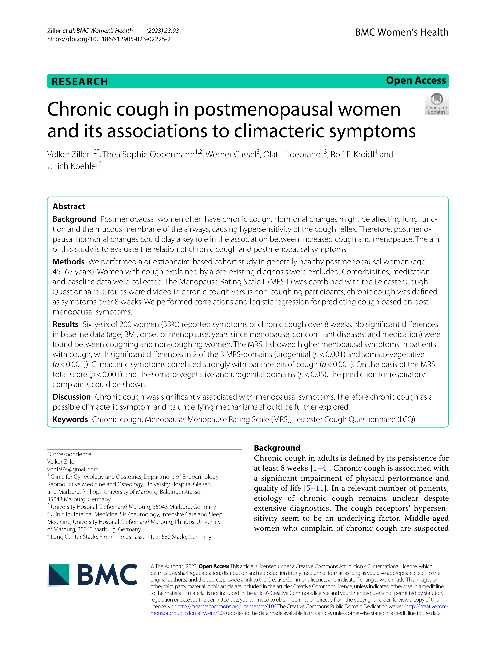 Chronic cough in postmenopausal women and its associations to climacteric symptoms
