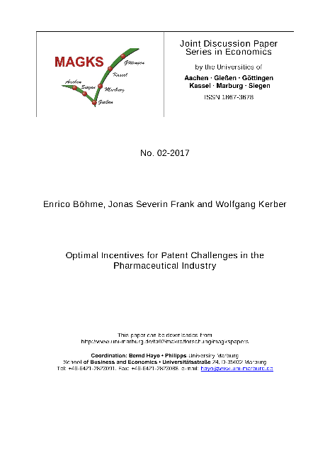 Optimal Incentives for Patent Challenges in the Pharmaceutical Industry