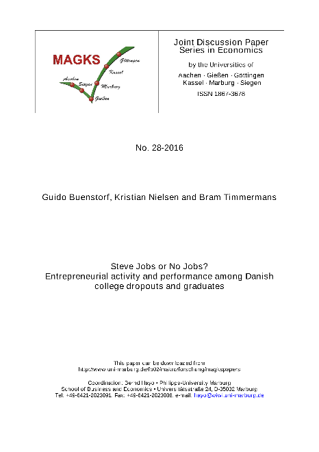 Steve Jobs or No Jobs? Entrepreneurial activity and performance among Danish college dropouts and graduates
