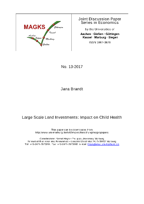 Large Scale Land Investments: Impact on Child Health
