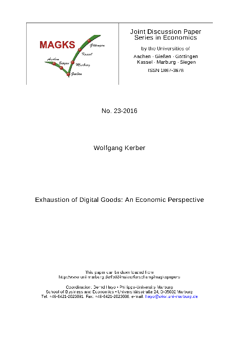Exhaustion of Digital Goods: An Economic Perspective