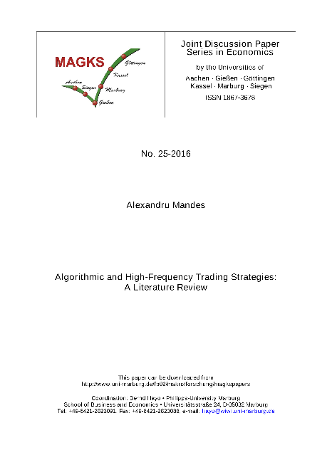 Algorithmic and High-Frequency Trading Strategies: A Literature Review
