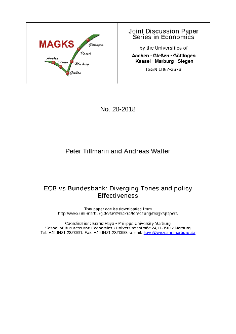 ECB vs Bundesbank: Diverging Tones and policy Effectiveness