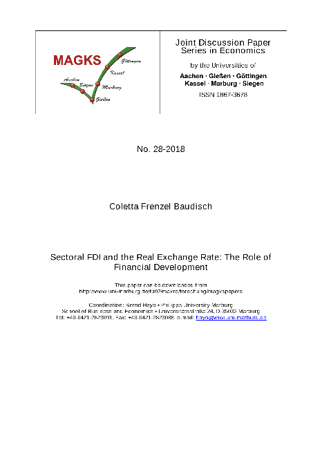 Sectoral FDI and the Real Exchange Rate: The Role of Financial Development