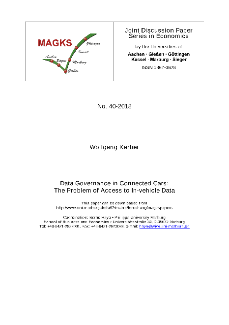 Data Governance in Connected Cars: The Problem of Access to In-vehicle Data