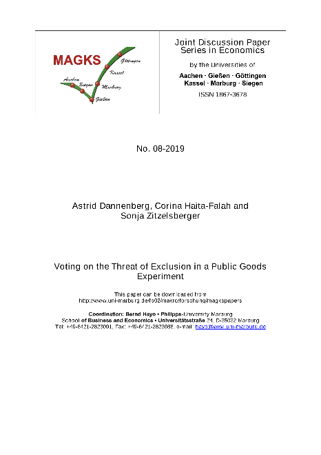 Voting on the Threat of Exclusion in a Public Goods Experiment