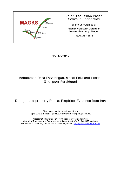 Drought and property Prices: Empirical Evidence from Iran