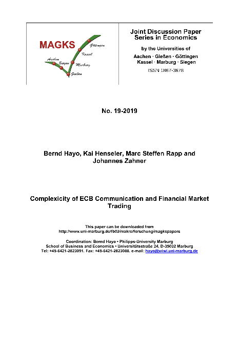 Complexicity of ECB Communication and Financial Market Trading