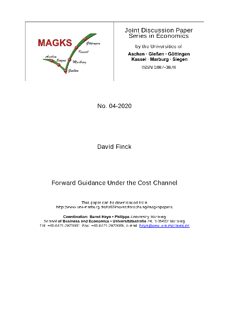 Forward Guidance Under the Cost Channel