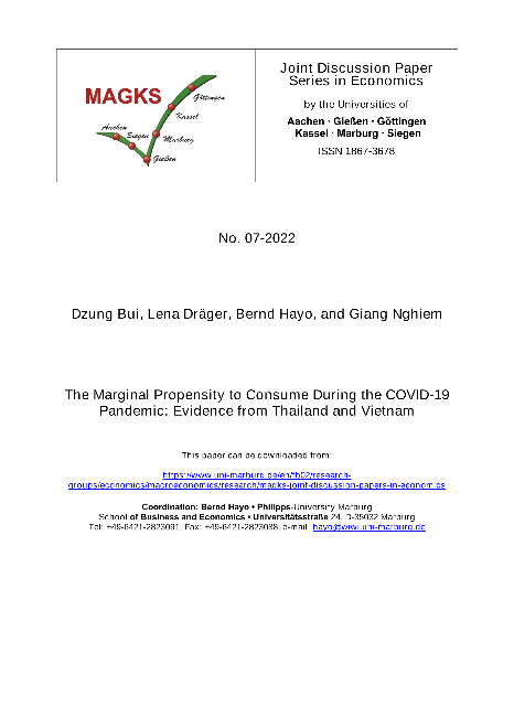The Marginal Propensity to Consume During the COVID-19 Pandemic: Evidence from Thailand and Vietnam