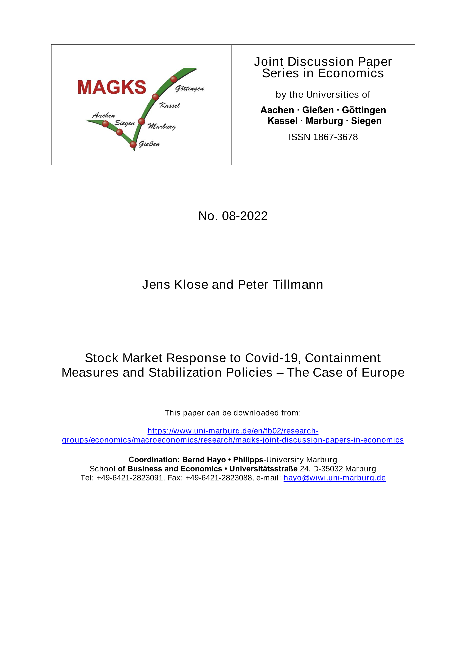 Stock Market Response to Covid-19, Containment Measures and Stabilization Policies – The Case of Europe