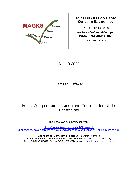 Policy Competition, Imitation and Coordination Under Uncertainty