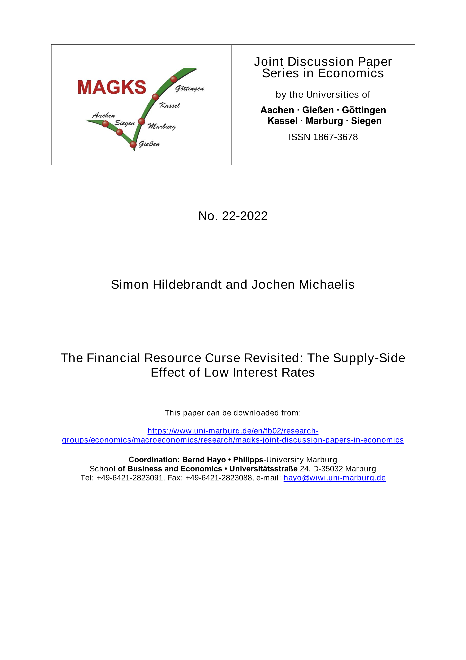 The Financial Resource Curse Revisited: The Supply-Side Effect of Low Interest Rates