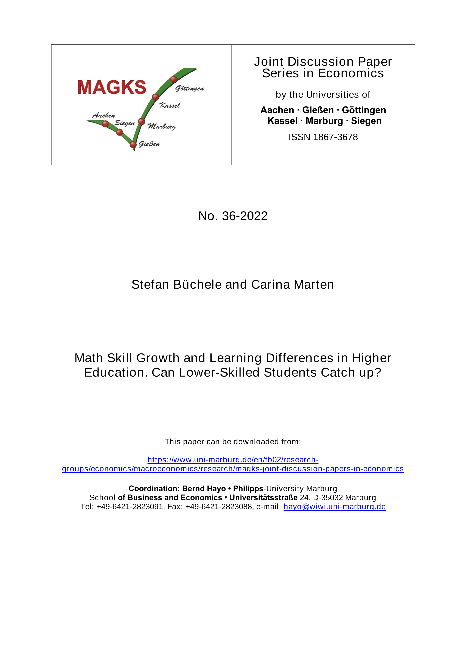 Math Skill Growth and Learning Differences in Higher Education. Can Lower-Skilled Students Catch up?