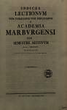 Indices lectionum et publicarum et privatarum quae in Academia Marpurgensi … SS 1805 / WS 1805