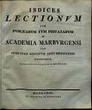 Indices lectionum et publicarum et privatarum quae in Academia Marpurgensi … SS 1822 – WS 1822