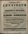 Indices lectionum et publicarum et privatarum quae in Academia Marpurgensi … SS 1842 – WS 1842/43