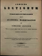 Indices lectionum et publicarum et privatarum quae in Academia Marpurgensi … SS 1874 – WS 1874/75