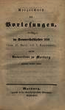 Verzeichnis der Vorlesungen / Philipps-Universität Marburg. SS 1850 – WS 1850/51