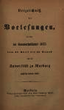 Verzeichnis der Vorlesungen / Philipps-Universität Marburg. SS 1873 – WS 1873/74