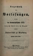 Verzeichnis der Vorlesungen / Philipps-Universität Marburg. SS 1874 – WS 1874/75