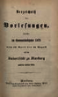 Verzeichnis der Vorlesungen / Philipps-Universität Marburg. SS 1875 – WS 1875/76