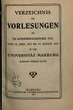 Verzeichnis der Vorlesungen / Philipps-Universität Marburg. SS 1913- WS 1913/14