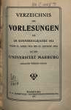 Verzeichnis der Vorlesungen / Philipps-Universität Marburg. SS 1914- WS 1914/15