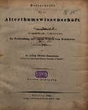 Zeitschrift für die Alterthumswissenschaft. 1.1834