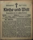 Kirche und Welt : Gemeindeblatt für d. hessische Renitenz. 1.1905 - 21.1927